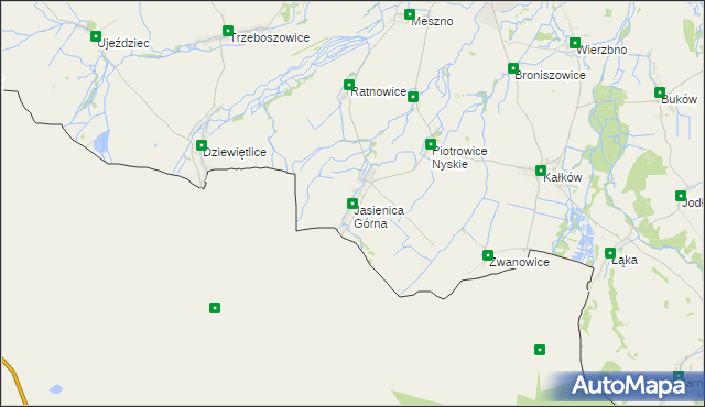 mapa Jasienica Górna, Jasienica Górna na mapie Targeo