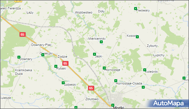 mapa Jaski gmina Mońki, Jaski gmina Mońki na mapie Targeo