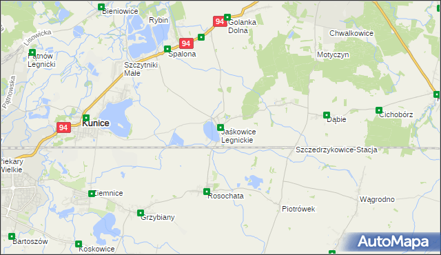 mapa Jaśkowice Legnickie, Jaśkowice Legnickie na mapie Targeo