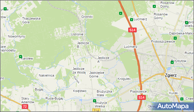 mapa Jedlicze A, Jedlicze A na mapie Targeo