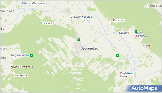 mapa Jednorożec, Jednorożec na mapie Targeo