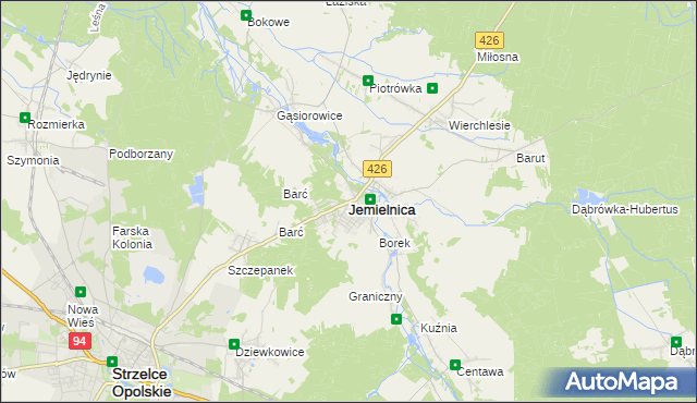 mapa Jemielnica, Jemielnica na mapie Targeo