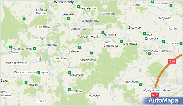 mapa Jesionna, Jesionna na mapie Targeo