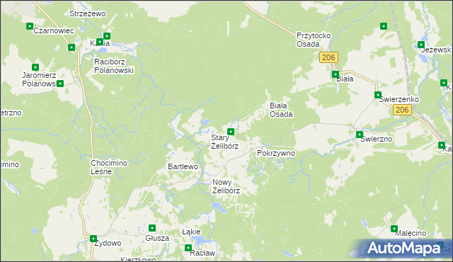 mapa Jeżewo gmina Polanów, Jeżewo gmina Polanów na mapie Targeo