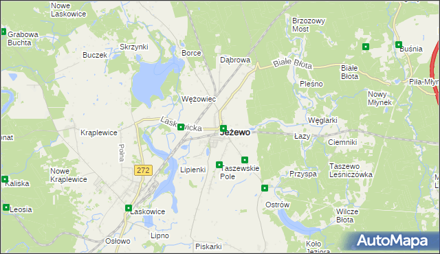 mapa Jeżewo powiat świecki, Jeżewo powiat świecki na mapie Targeo