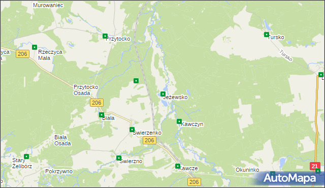 mapa Jeżewsko, Jeżewsko na mapie Targeo