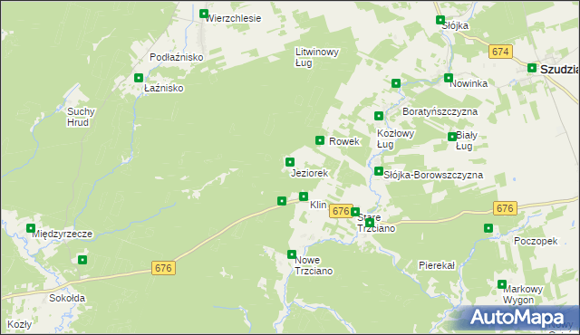 mapa Jeziorek gmina Szudziałowo, Jeziorek gmina Szudziałowo na mapie Targeo