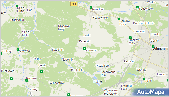 mapa Jeżowice, Jeżowice na mapie Targeo