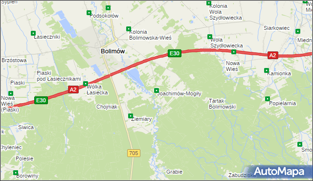 mapa Joachimów-Mogiły, Joachimów-Mogiły na mapie Targeo