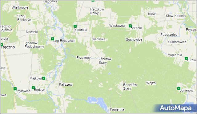 mapa Józefów Stary gmina Przedbórz, Józefów Stary gmina Przedbórz na mapie Targeo