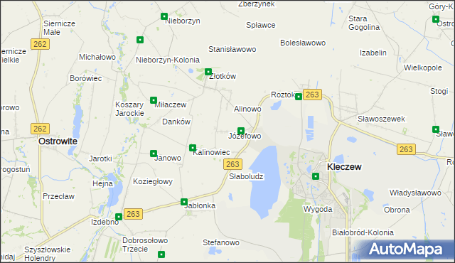 mapa Józefowo gmina Kleczew, Józefowo gmina Kleczew na mapie Targeo