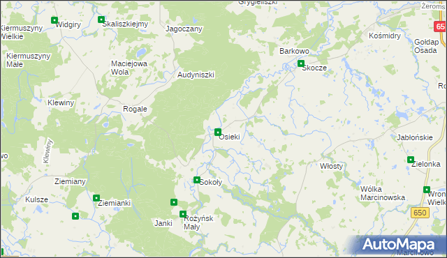 mapa Juchnajcie, Juchnajcie na mapie Targeo