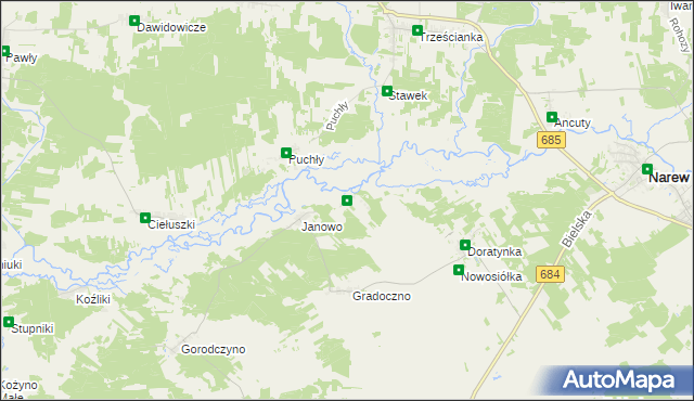 mapa Kaczały, Kaczały na mapie Targeo