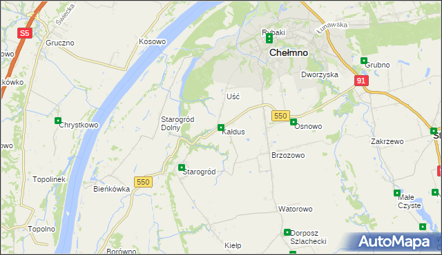 mapa Kałdus, Kałdus na mapie Targeo