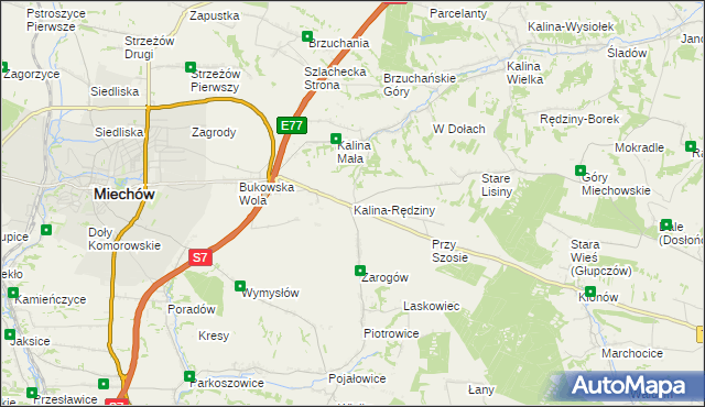 mapa Kalina-Rędziny, Kalina-Rędziny na mapie Targeo