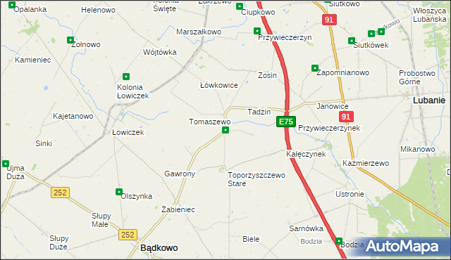 mapa Kalinowiec gmina Bądkowo, Kalinowiec gmina Bądkowo na mapie Targeo