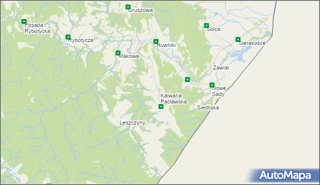 mapa Kalwaria Pacławska, Kalwaria Pacławska na mapie Targeo