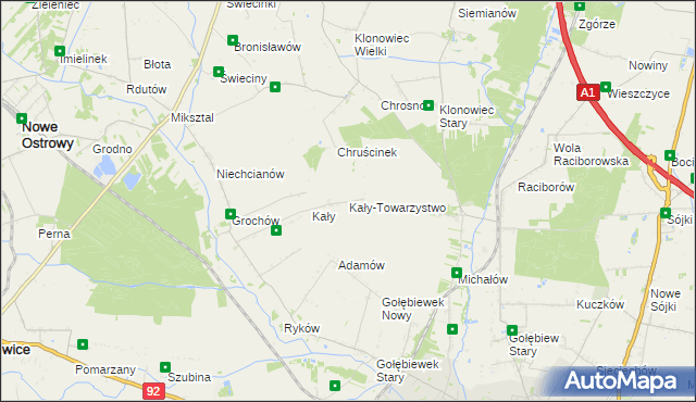 mapa Kały-Towarzystwo, Kały-Towarzystwo na mapie Targeo