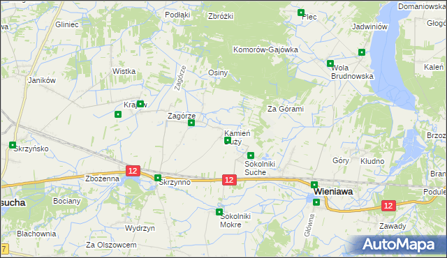 mapa Kamień Duży gmina Wieniawa, Kamień Duży gmina Wieniawa na mapie Targeo