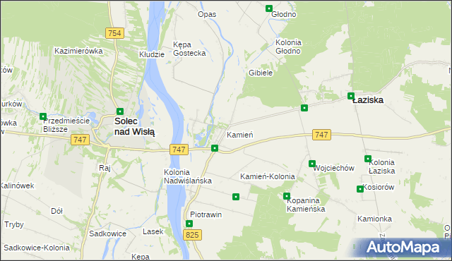 mapa Kamień gmina Łaziska, Kamień gmina Łaziska na mapie Targeo