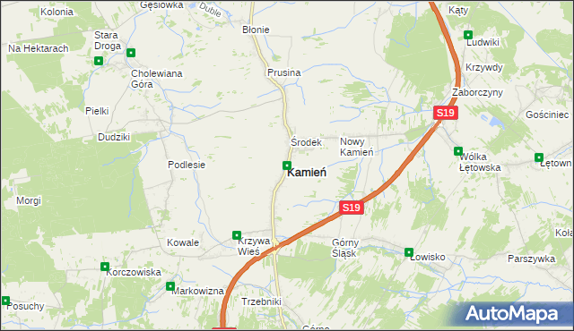 mapa Kamień powiat rzeszowski, Kamień powiat rzeszowski na mapie Targeo