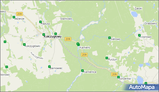 mapa Kamieńc, Kamieńc na mapie Targeo