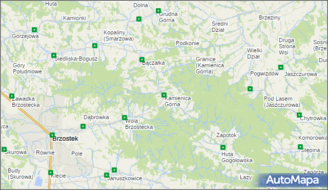 mapa Kamienica Górna, Kamienica Górna na mapie Targeo