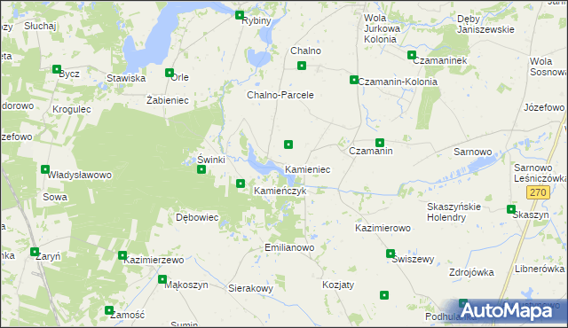 mapa Kamieniec gmina Topólka, Kamieniec gmina Topólka na mapie Targeo