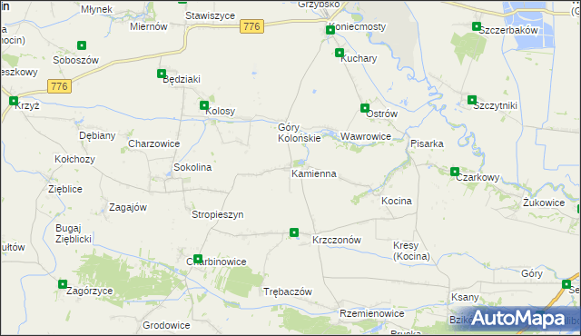 mapa Kamienna gmina Opatowiec, Kamienna gmina Opatowiec na mapie Targeo