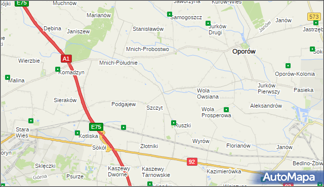 mapa Kamienna gmina Oporów, Kamienna gmina Oporów na mapie Targeo