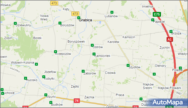 mapa Kamocinek, Kamocinek na mapie Targeo