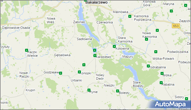 mapa Karasiewo, Karasiewo na mapie Targeo