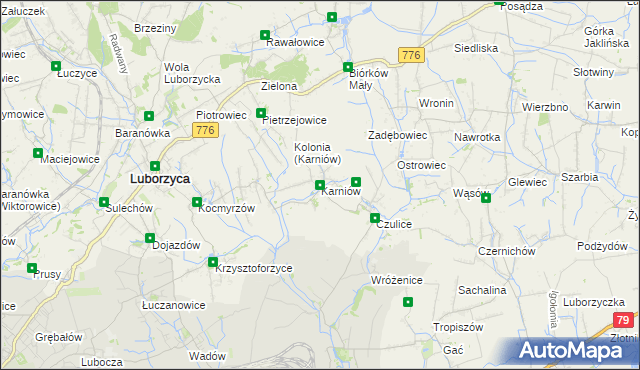 mapa Karniów, Karniów na mapie Targeo