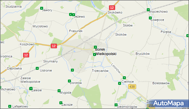 mapa Karolew gmina Borek Wielkopolski, Karolew gmina Borek Wielkopolski na mapie Targeo