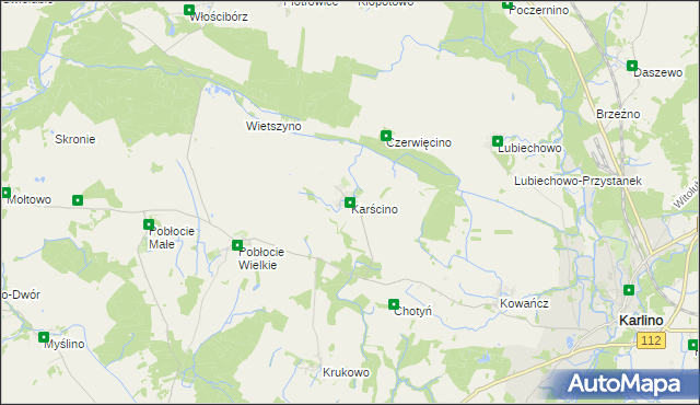 mapa Karścino, Karścino na mapie Targeo