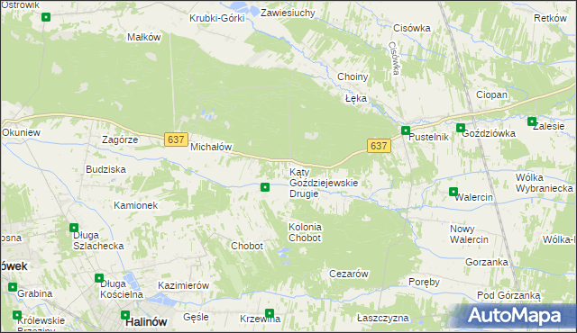 mapa Kąty Goździejewskie Drugie, Kąty Goździejewskie Drugie na mapie Targeo