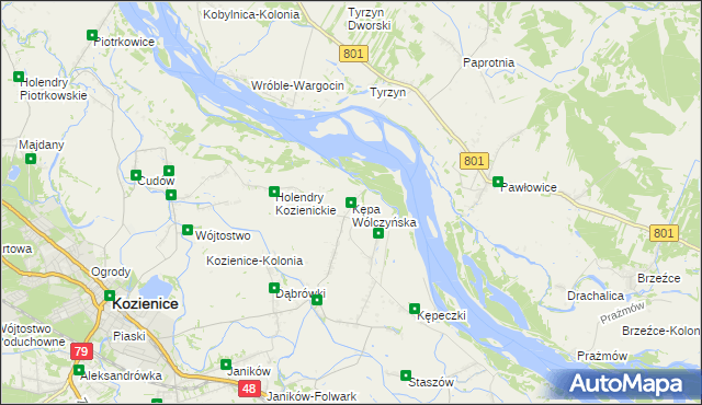 mapa Kępa Wólczyńska, Kępa Wólczyńska na mapie Targeo