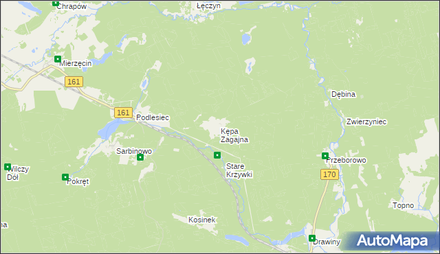 mapa Kępa Zagajna, Kępa Zagajna na mapie Targeo