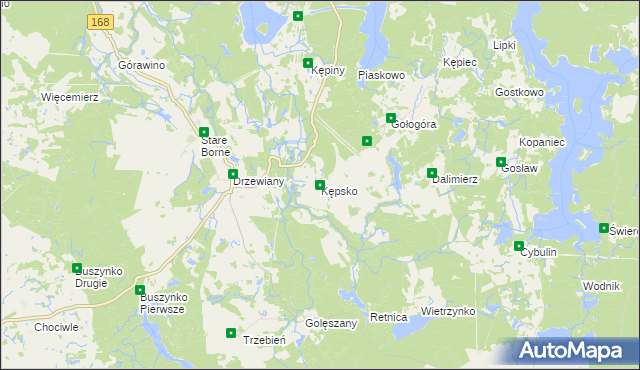 mapa Kępsko gmina Bobolice, Kępsko gmina Bobolice na mapie Targeo