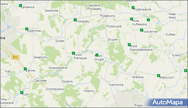 mapa Kiczki Drugie, Kiczki Drugie na mapie Targeo