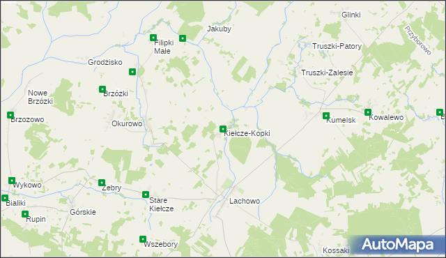 mapa Kiełcze-Kopki, Kiełcze-Kopki na mapie Targeo