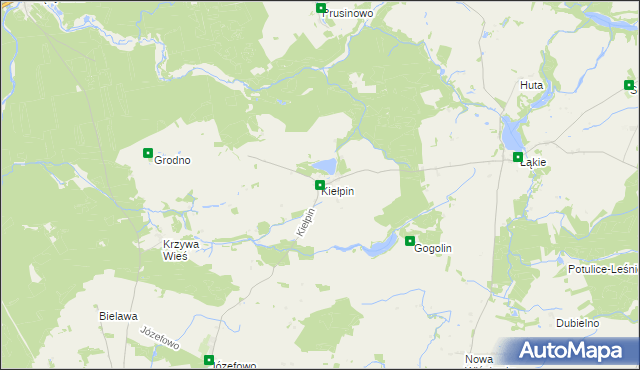 mapa Kiełpin gmina Lipka, Kiełpin gmina Lipka na mapie Targeo