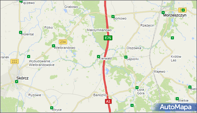 mapa Kierwałd, Kierwałd na mapie Targeo