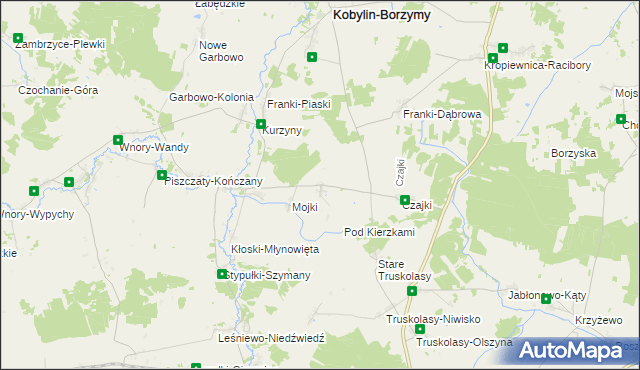 mapa Kierzki gmina Kobylin-Borzymy, Kierzki gmina Kobylin-Borzymy na mapie Targeo