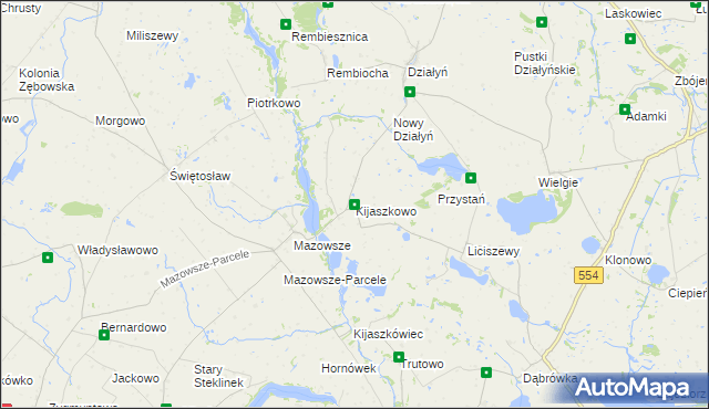 mapa Kijaszkowo gmina Czernikowo, Kijaszkowo gmina Czernikowo na mapie Targeo