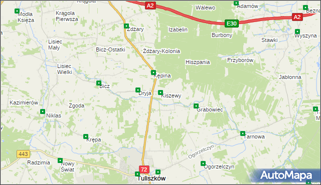 mapa Kiszewy, Kiszewy na mapie Targeo