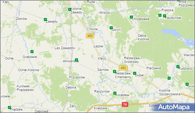 mapa Klęcz, Klęcz na mapie Targeo