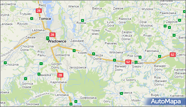 mapa Klecza Dolna, Klecza Dolna na mapie Targeo