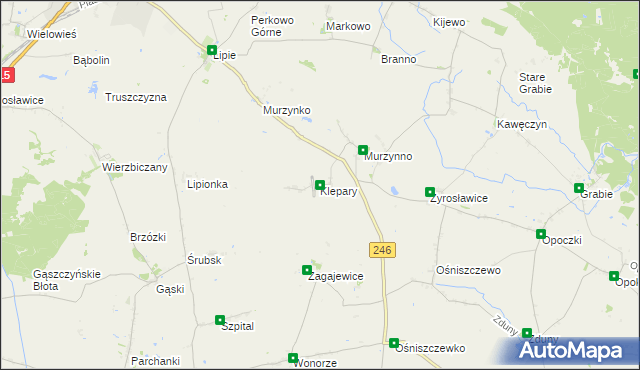 mapa Klepary gmina Gniewkowo, Klepary gmina Gniewkowo na mapie Targeo