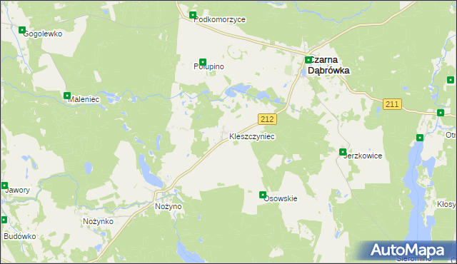 mapa Kleszczyniec, Kleszczyniec na mapie Targeo